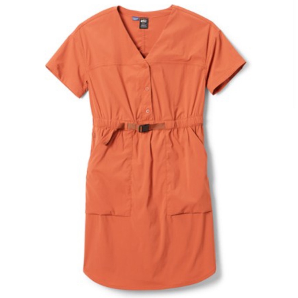 REI Sahara Orange Midi Dress